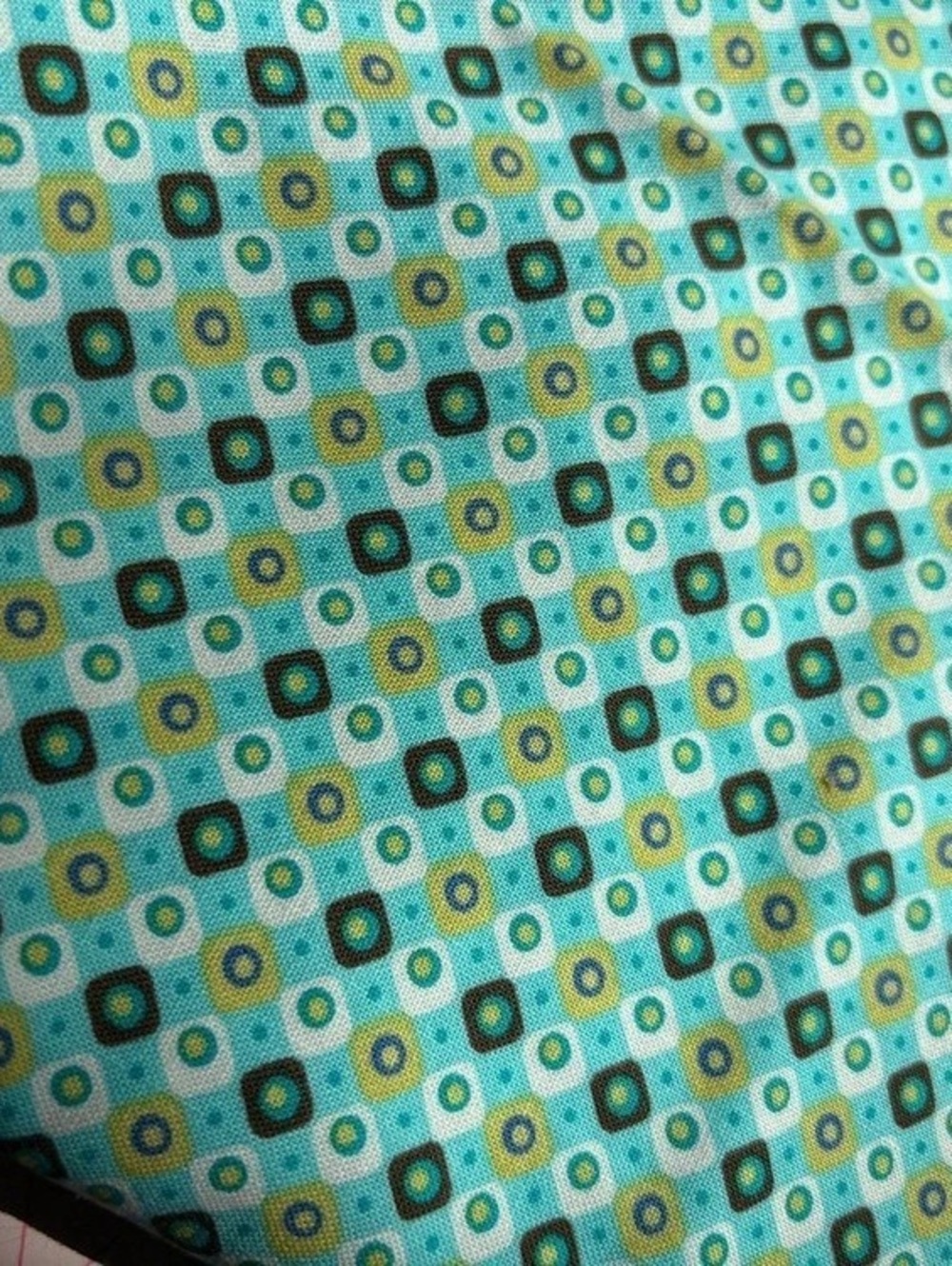 Michael Miller Jim Dandy Geometric Fabric Blue & Green - 1 Yard plus bonus piece